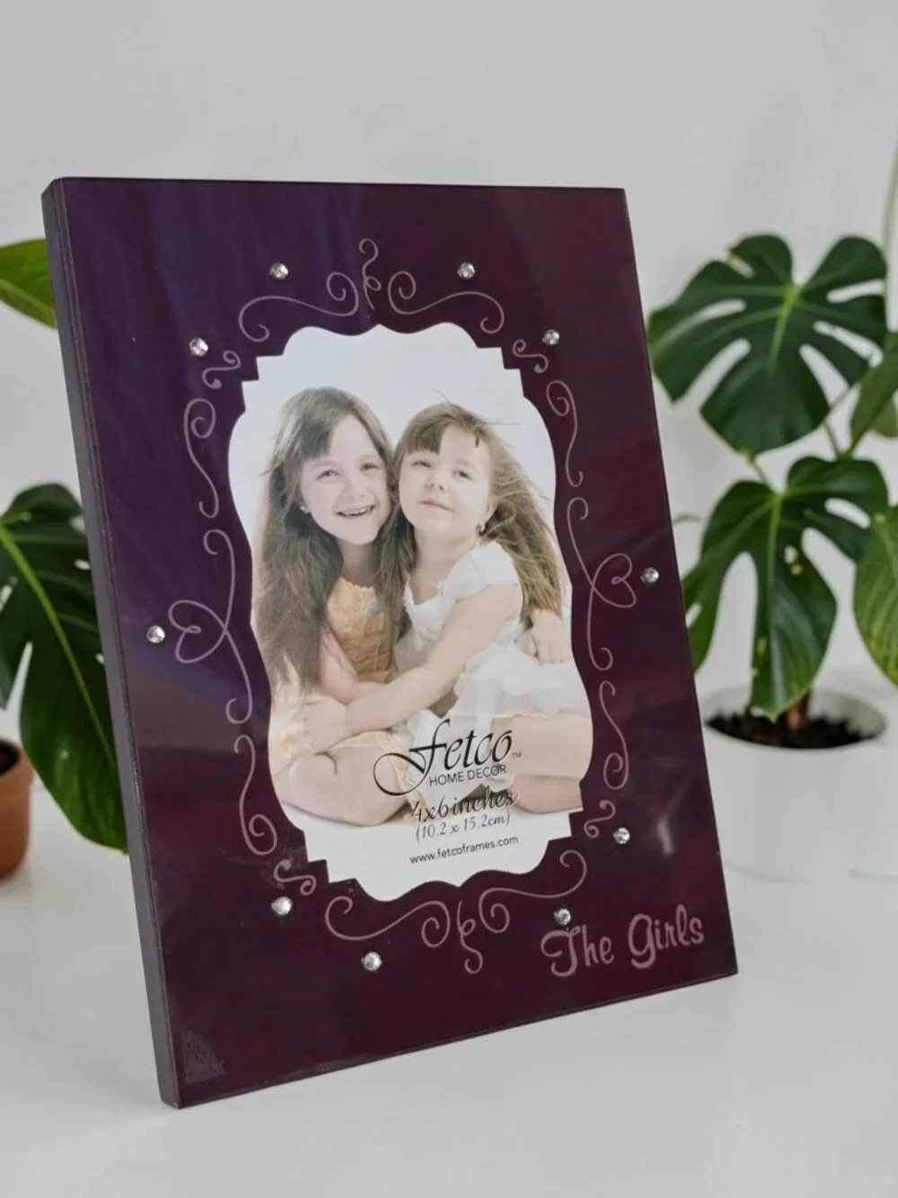 Fetco The Girls Picture Frame Purple with Rhinestones 4 x 6 inches